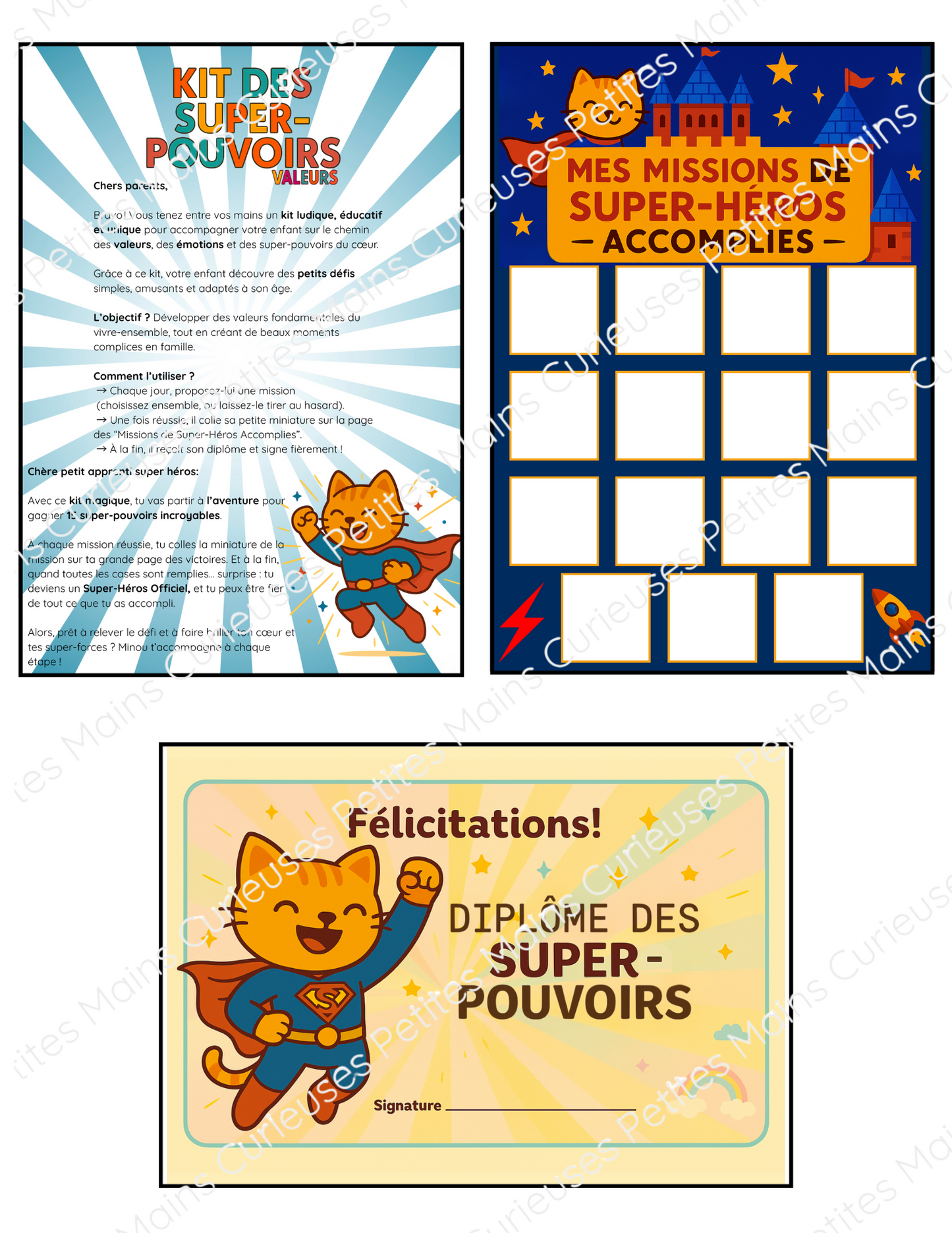 KIT des Super-pouvoirs : LES VALEURS (Garçon)