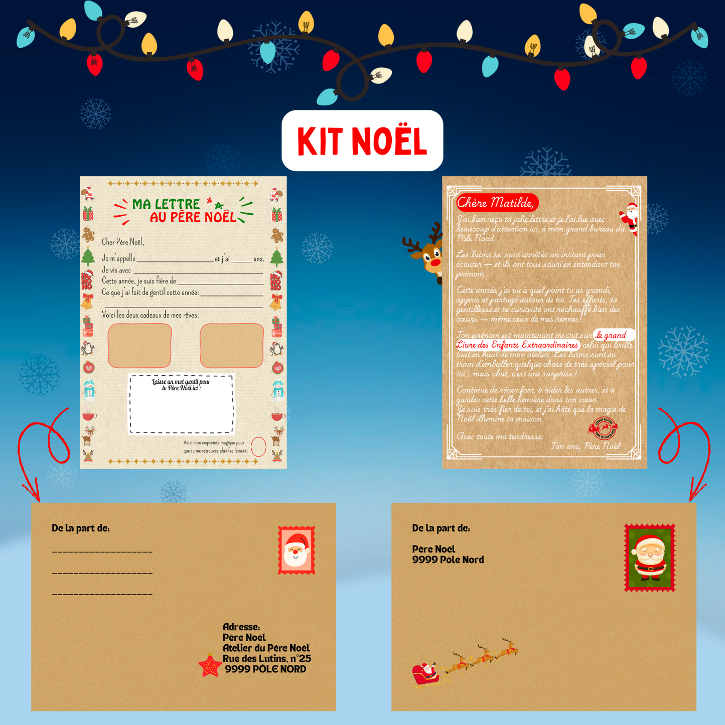 Kit lettre au Père Noël Personnalisé